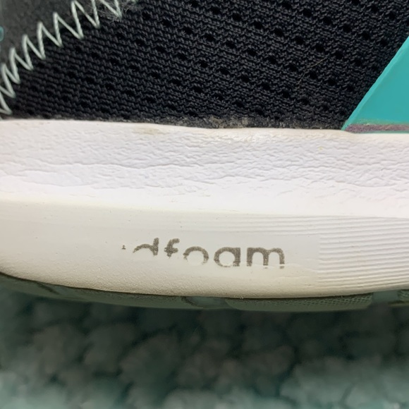 Addidas Running Jogging Workout Shoes Sneakers Black & Aqua Cushion Insoles - Picture 9 of 17